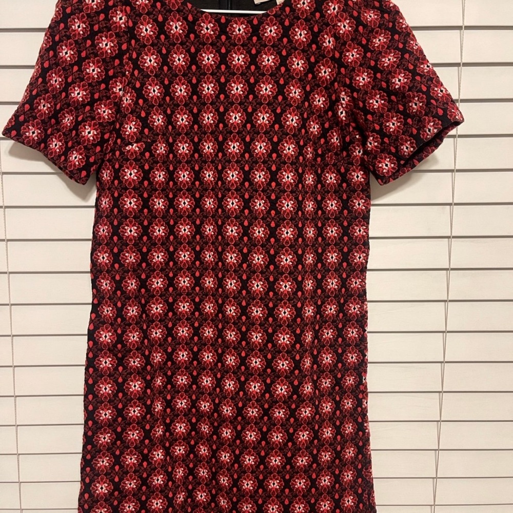 LOFT Asymmetrical Red and Black Dress